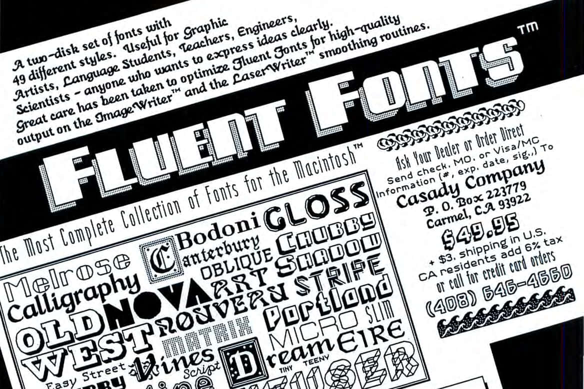 Fluent Fonts Advert