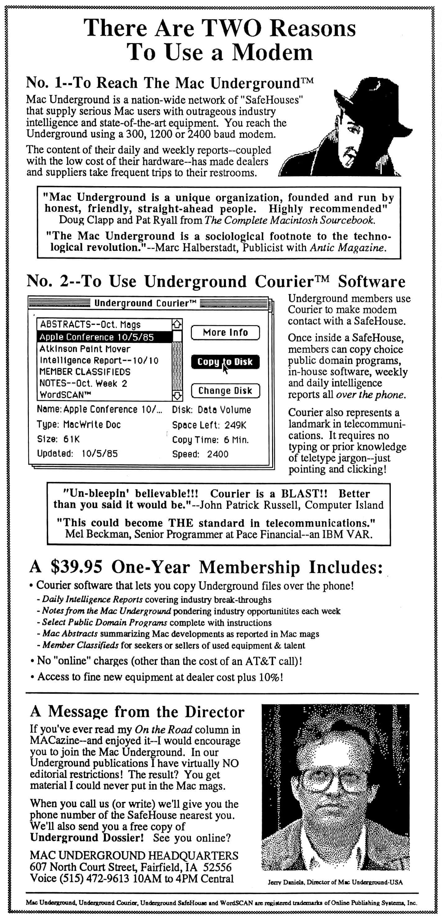 Mac Underground and Courier Software